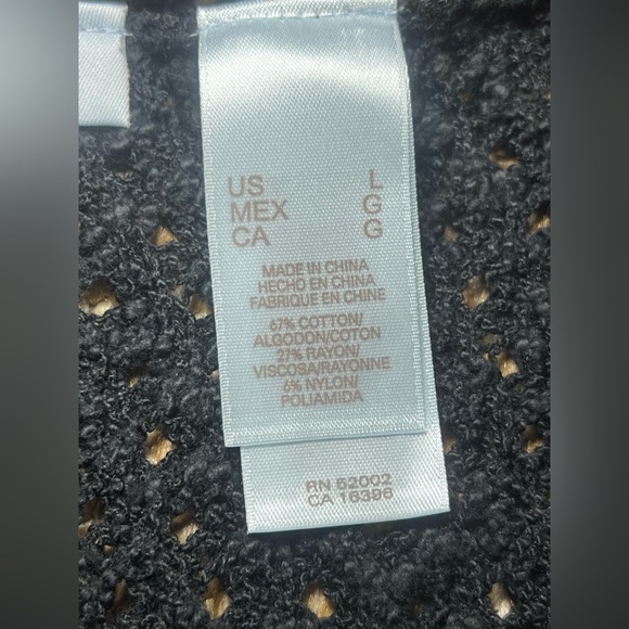 JH Collectibles Vintage Women's Black Crotchet Knit Cardigan, Size L - Picture 8 of 10